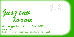 gusztav korom business card